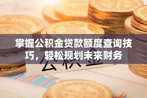 台儿庄掌握公积金贷款额度查询技巧，轻松规划未来财务