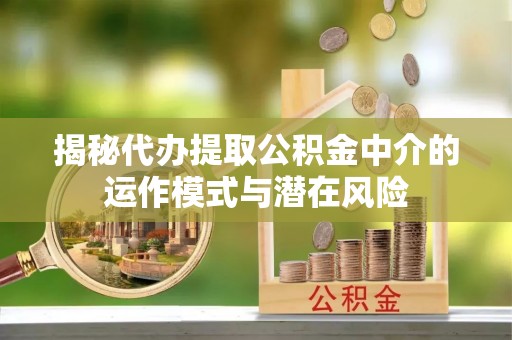 台儿庄揭秘代办提取公积金中介的运作模式与潜在风险