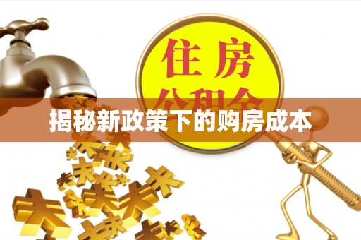 台儿庄揭秘新政策下的购房成本