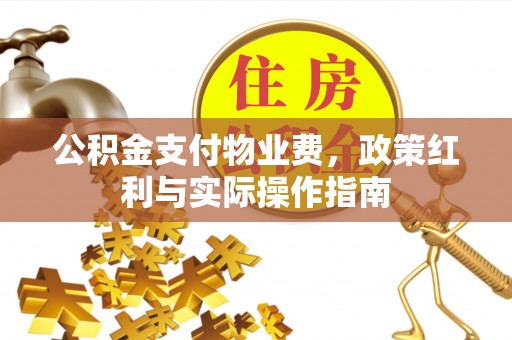 台儿庄公积金支付物业费，政策红利与实际操作指南